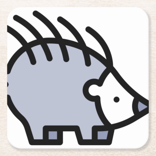 Igel Rechteckiger Pappuntersetzer (Vorderseite)