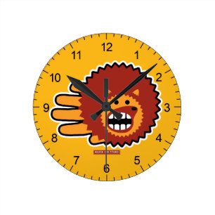 Igel Red Afro Funny Face Runde Wanduhr