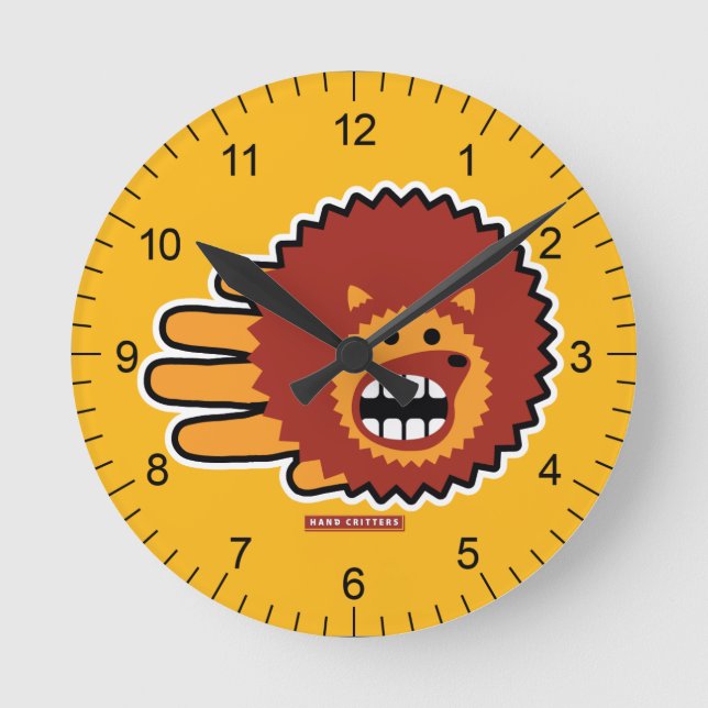 Igel Red Afro Funny Face Runde Wanduhr (Vorderseite)