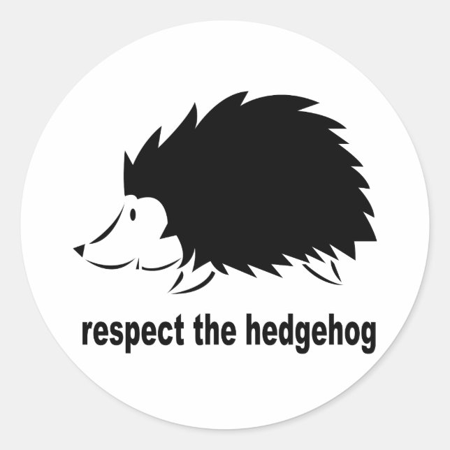 Igel - Respektiere den Igel Runder Aufkleber (Vorderseite)