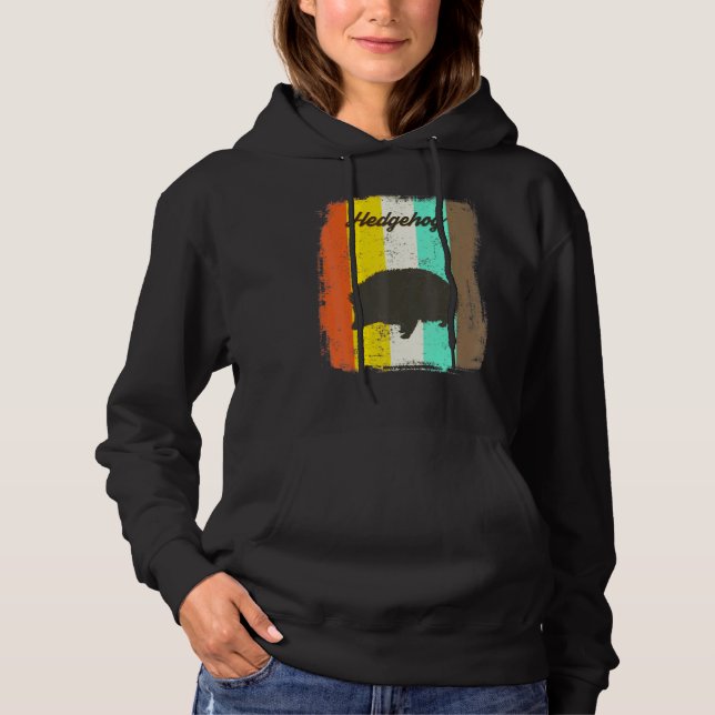 Igel Retro 70er Vintag Tier Hoodie (Vorderseite)
