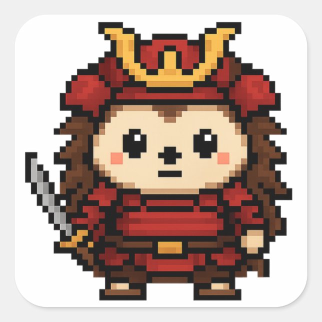 Igel Samurai Aufkleber (Vorderseite)