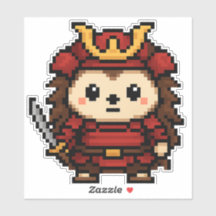 Igel Samurai Aufkleber 6x6