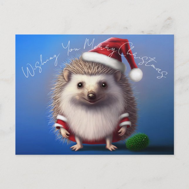 Igel Santa Claus Postcard Postkarte (Vorderseite)