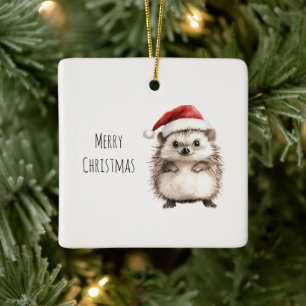 Igel Santa Hut Weihnachten Keramikornament