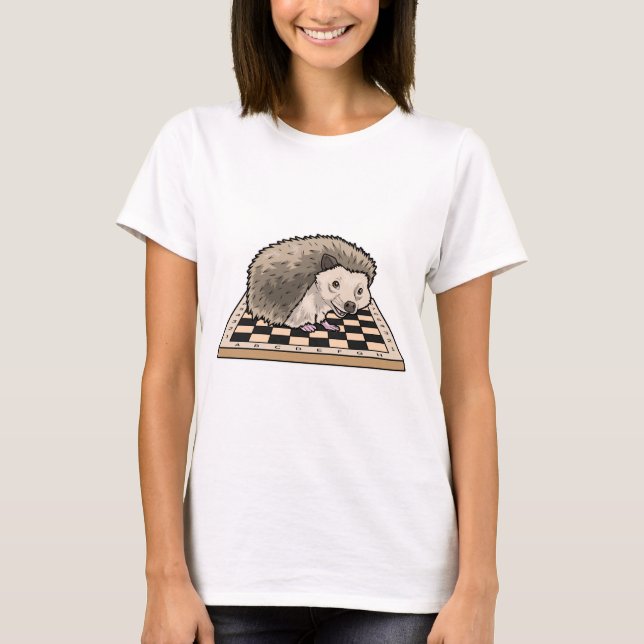 Igel Schachbrett Schach Brettspiel T-Shirt (Vorderseite)