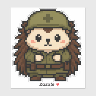 Igel-Soldat 6x6 Aufkleber