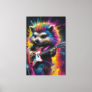 Igel spielt Gitarre, Rockgraffiti Leinwanddruck