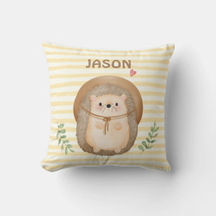 Igel-Streifen-Kinderzimmer für Wasserfarben Kissen