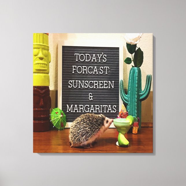 Igel Sunscreen und Margaritas Leinwanddruck (Vorderseite)