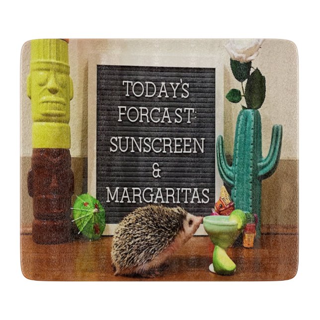 Igel Sunscreen und Margaritas Schneidebrett (Vorderseite)