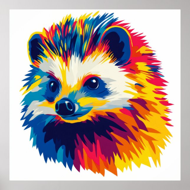 Igel Tierabbildungen Aquarellmalerei Poster (Vorne)