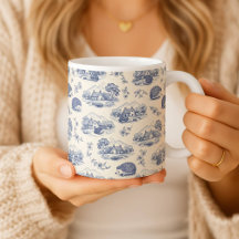 Igel Toile de Jouy Tasse Cute Woodland Animal Co
