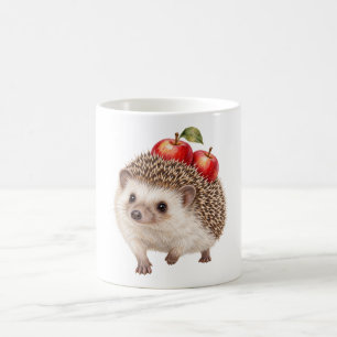 Igel trägt rote Äpfel Kaffeetasse