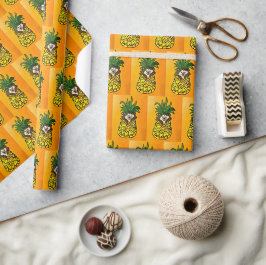 Igel und Ananas Geschenkpapier