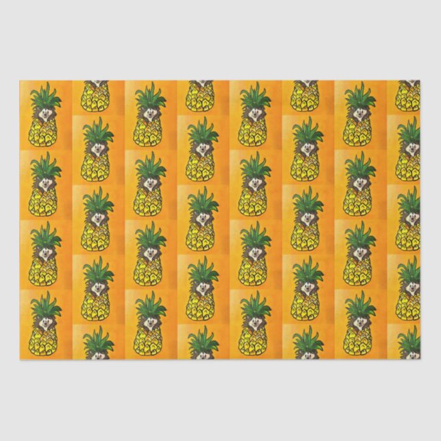 Igel und Ananas-Gewebe Seidenpapier (Vorderseite)