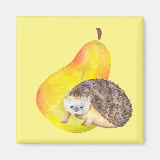 Igel und Birne Magnet (Vorne)