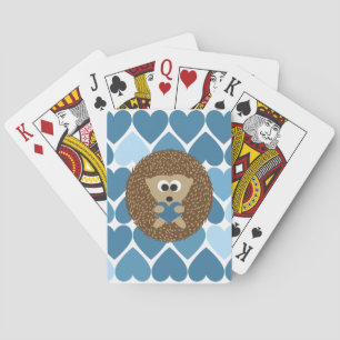 Igel und blaue Herzen Spielkarten