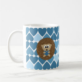 Igel und blaue Herzen Tasse