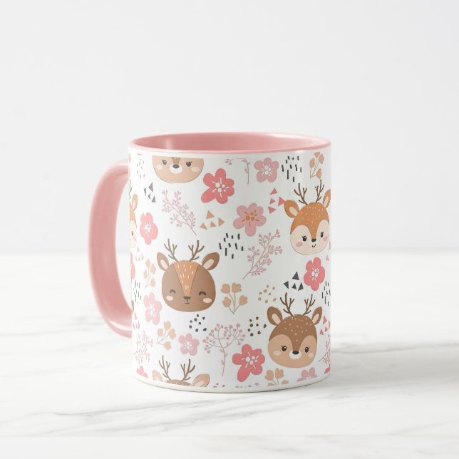 Igel und Blume aus niedlichem Holz Tasse (Vorderseite Links)