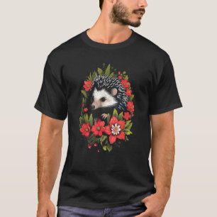 Igel und Blume Grafisch T-Shirt