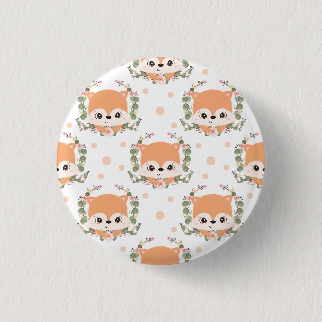 Igel und Blume Tattoo Button (Vorderseite)