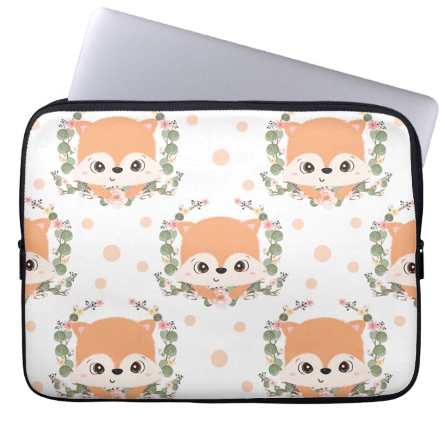 Igel und Blume Tattoo Laptopschutzhülle (Vorderseite)