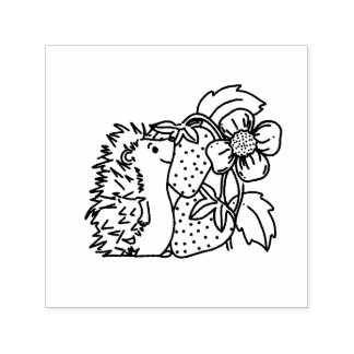 Igel und Erdbeeren Permastempel