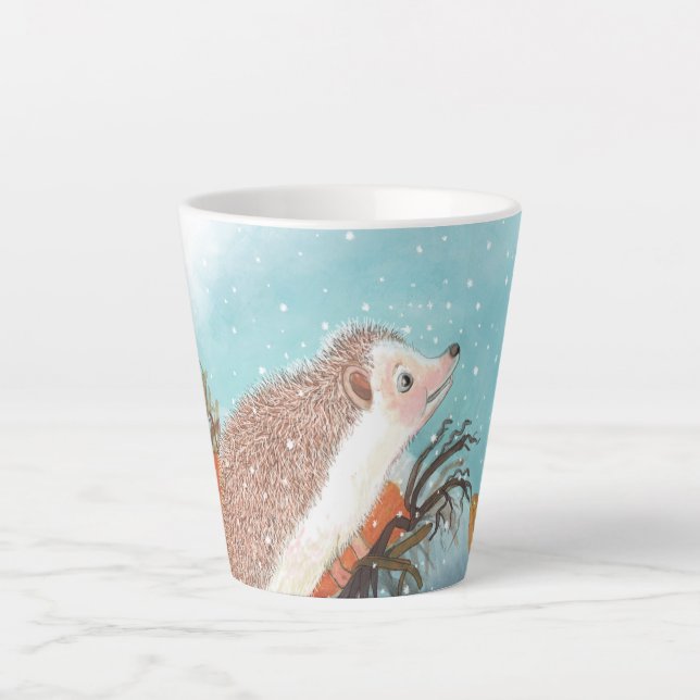 Igel und erste Schneeflocken Milchtasse (Vorderseite)