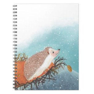 Igel und erste Schneeflocken Notizblock