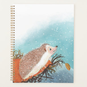 Igel und erste Schneeflocken Planer