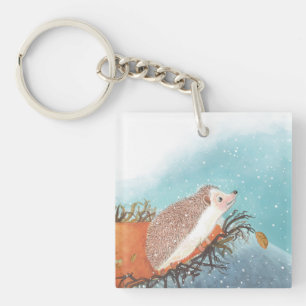 Igel und erste Schneeflocken Schlüsselanhänger