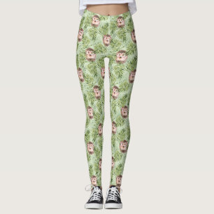 Igel und grüne Blätter Leggings