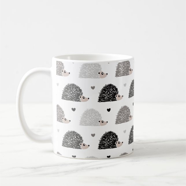 Igel und Herzen Kaffeetasse (Links)
