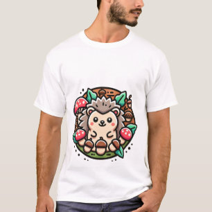 Igel und Pilzsticker - Whimsikäre Natur T-Shirt