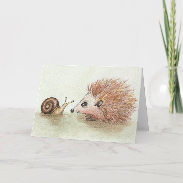 Igel und Schnecke Karte (Vorderseite)
