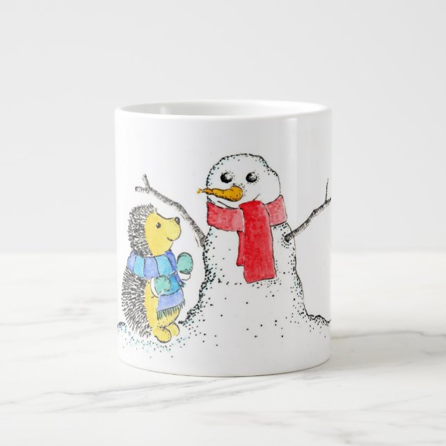 Igel und Snowman Jumbo-Tasse (Vorderseite)