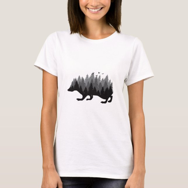 Igel - Wald-Design T-Shirt (Vorderseite)
