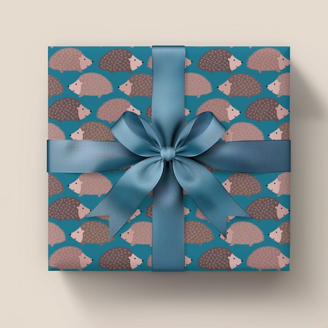 Igel-Waldmuster Geschenkpapier (Cute hedgehog wrapping paper, ideals for kids birthday party and animal lovers)