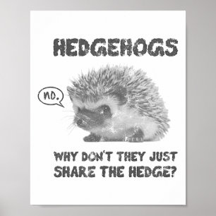 Igel Warum teilen sie die Hecke nicht einfach Poster