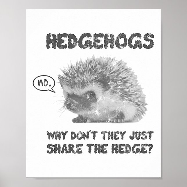 Igel Warum teilen sie die Hecke nicht einfach  Poster (Vorne)
