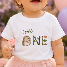 Igel-Wasserfarbe-Wild-One-Baby-Geburtstags-Shirt Baby T-shirt