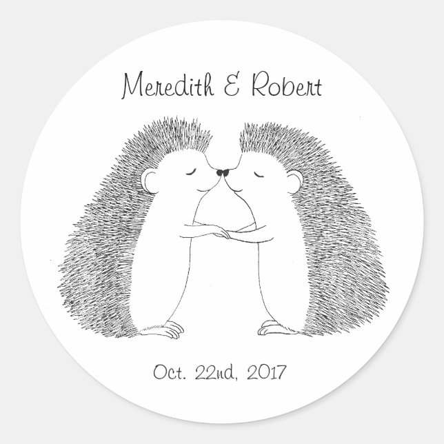 Igel Wedding Sticker Gastgeschenk Hochzeit Sticker (Vorderseite)