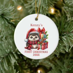 Igel Weihnachten Keramik Ornament