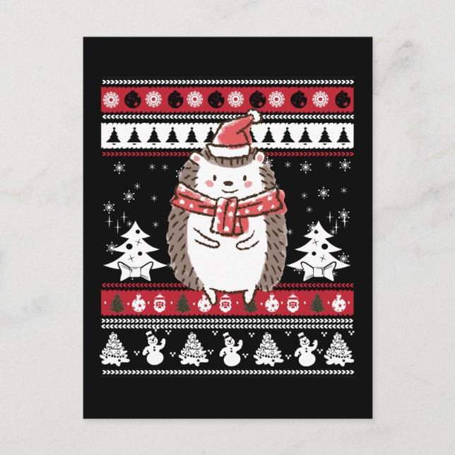 Igel Weihnachten Postkarte (Vorderseite)