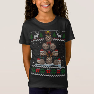 Igel Weihnachtsbaum Lichter Funny Igel Ugly T-Shirt