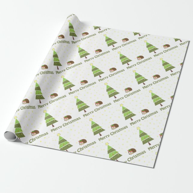 Igel Weihnachtslandschaft Geschenkpapier (Ungerollt)