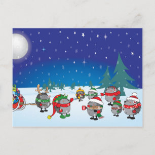 Igel-Weihnachtszauber Feiertagspostkarte