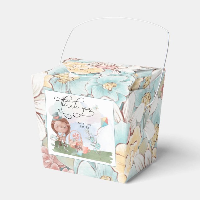 Igel Woodland Boy Baby Showroom Picnic Vielen Dank Geschenkschachtel (Vorderseite)