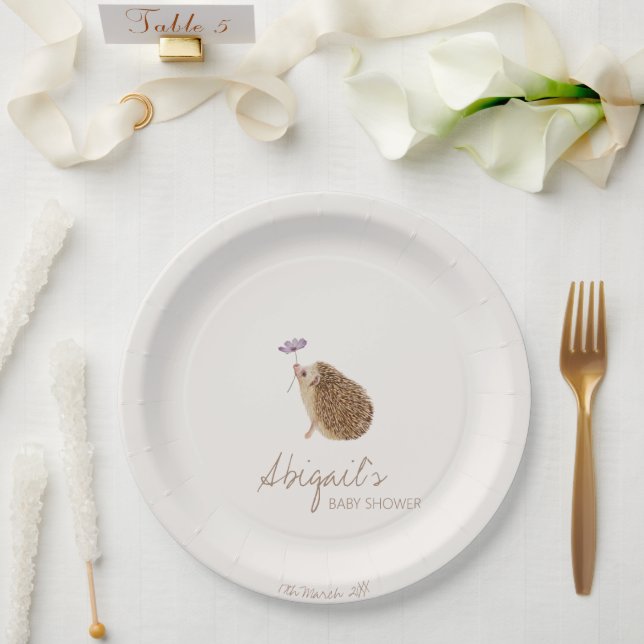Igel Woodland Forest Baby Dusche Pappteller (Hochzeit)